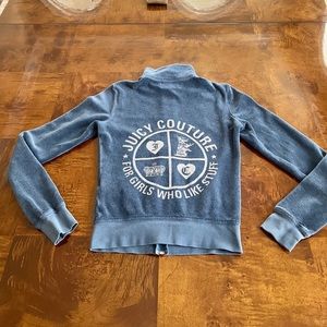Vintage Juicy Couture Velour Track Suit jacket, dusty blue, size P